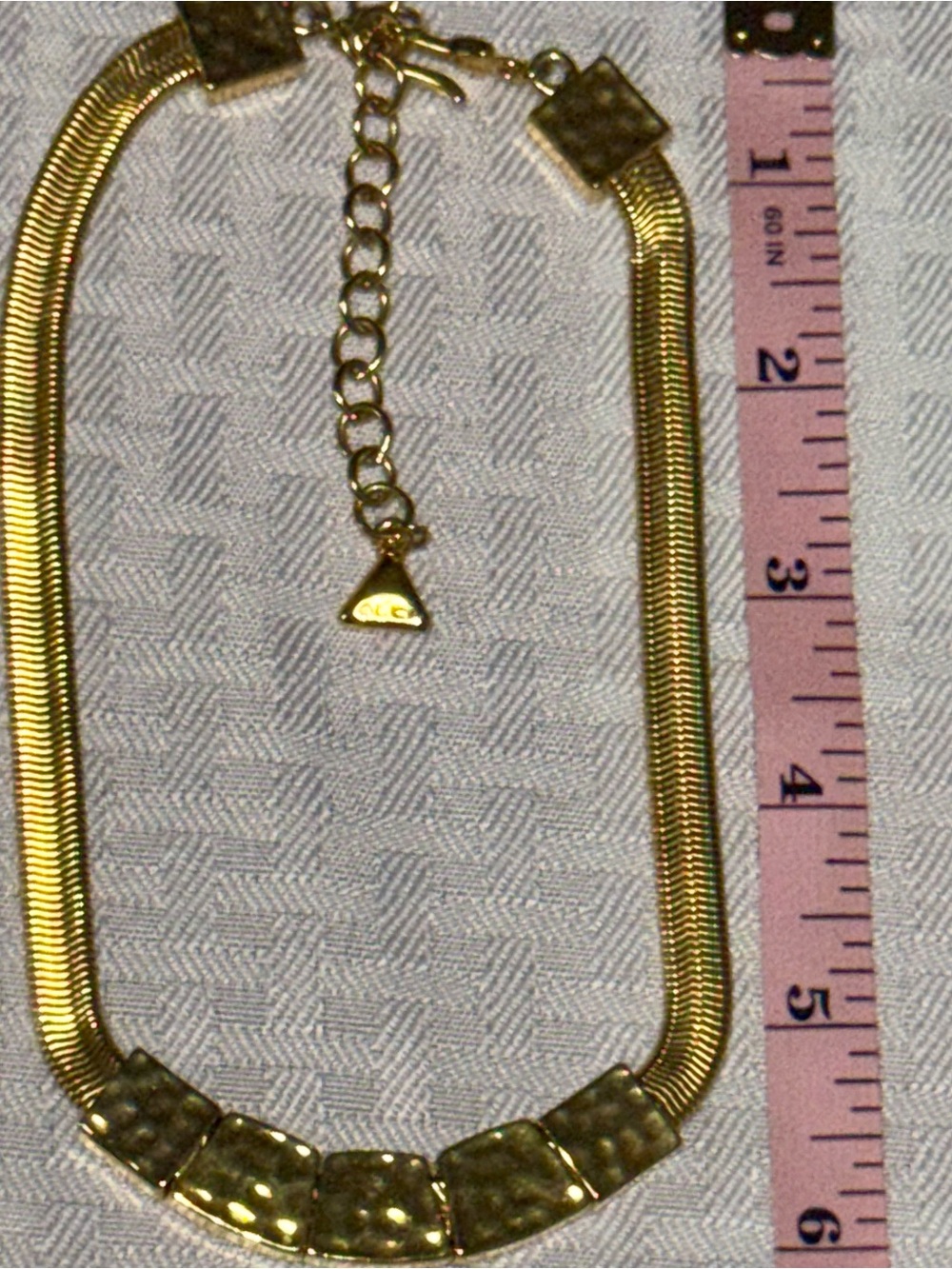 Retro Liz Claiborne Thick Snake Chain With Textured Floating Accents - Picture 5 of 7